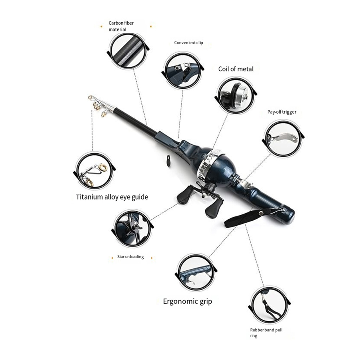 X59A_Portable Folding Fishing  - đánh giá và giá Fishing Rod Telescopic
