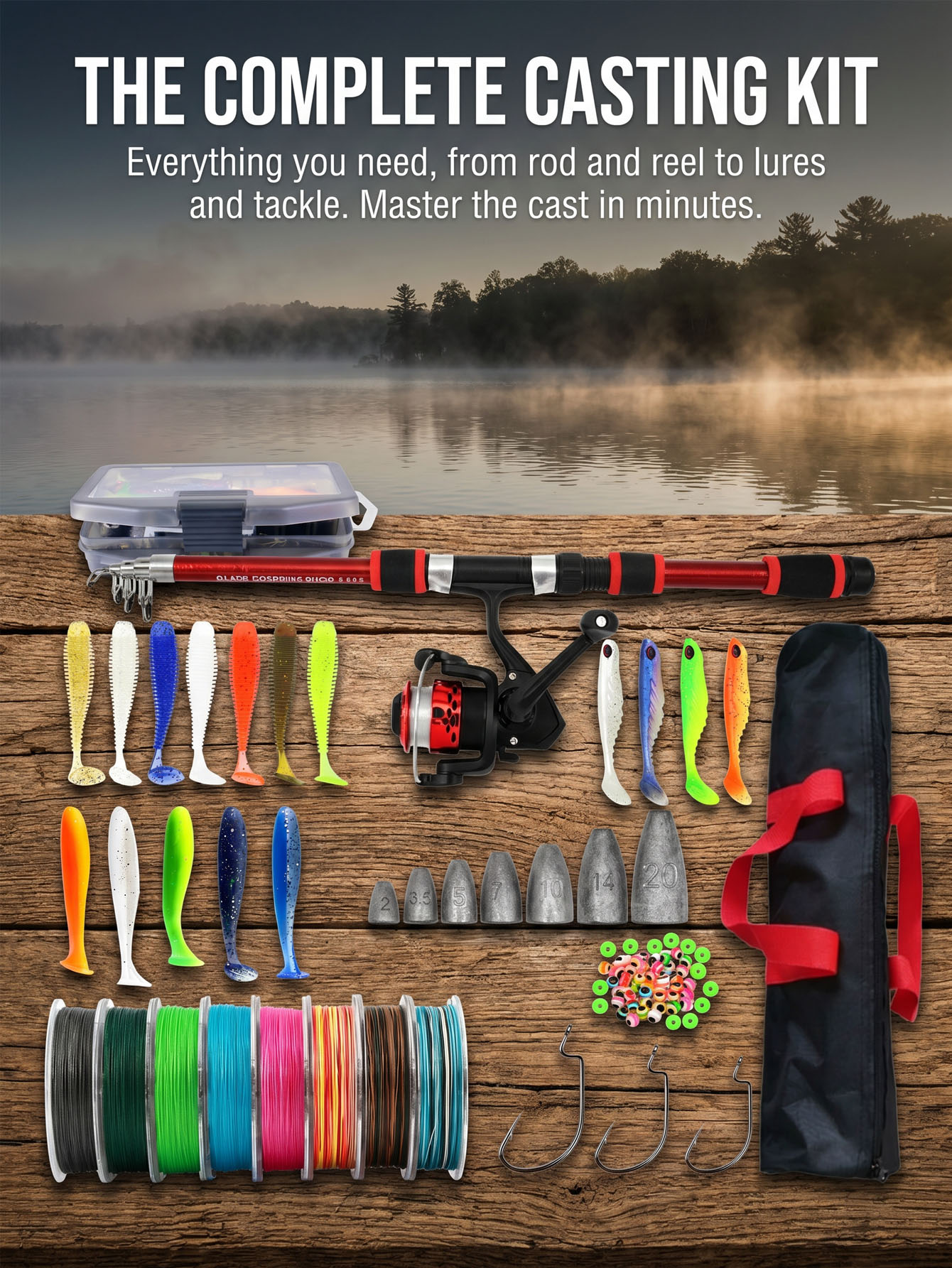 Fishing Rod Reel Combos Collap - đánh giá và giá Fishing Rod Spinning
