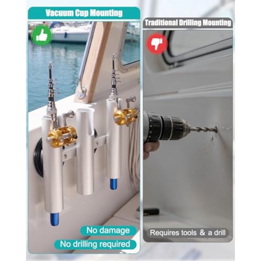 No Drill Vacuum Fishing Rod Ho - đánh giá và giá Fishing Rod Rack